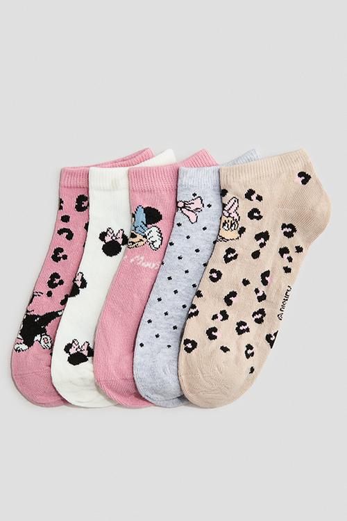 5-pack shaftless socks - light pink/minnie mouse