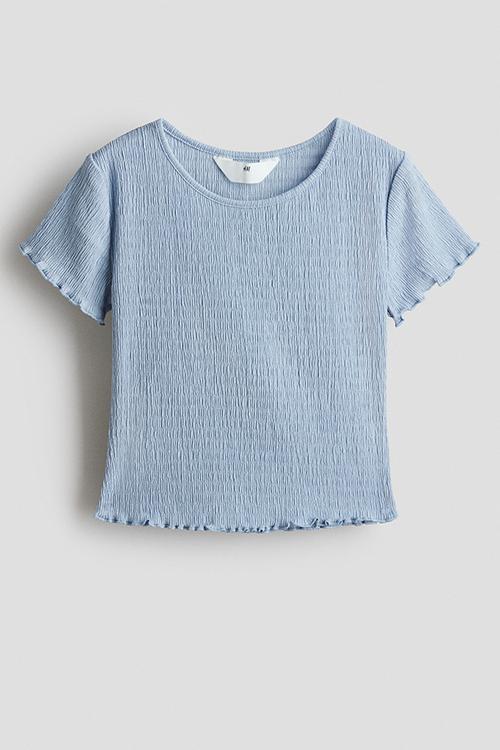 Smocked top - light blue