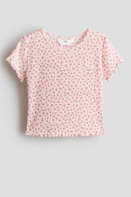 Smocked top - light pink/floral