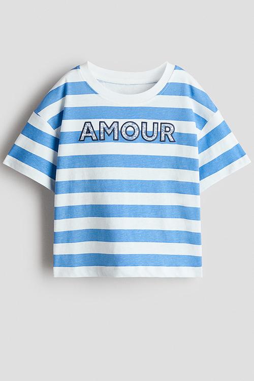 Embellished t-shirt - blue/amour