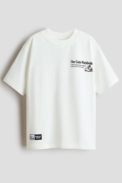 Printed t-shirt - ivory/football