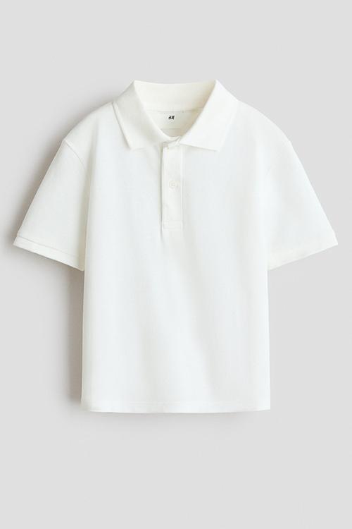 Embroidered-motif piqu? polo shirt - white