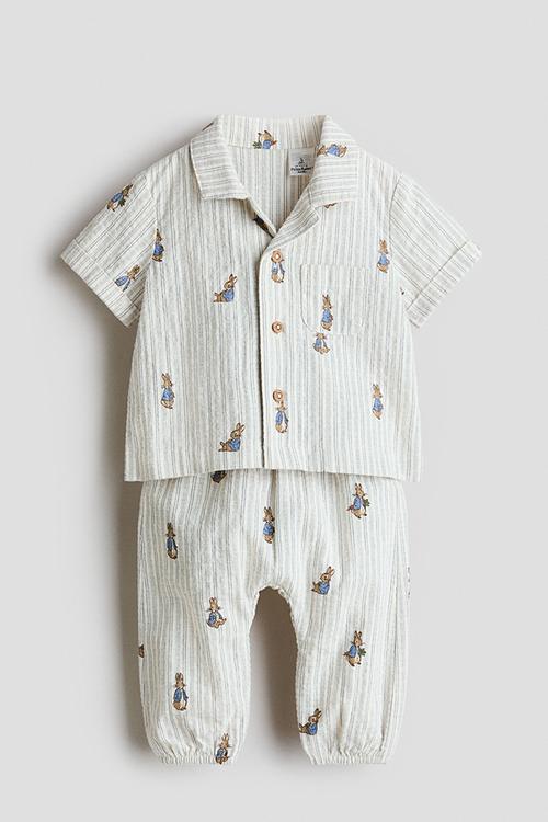 2-piece shirt and trousers set - light blue/peter rabbit
