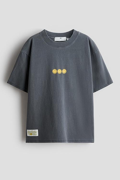 Printed t-shirt - dark grey/smileyworld?