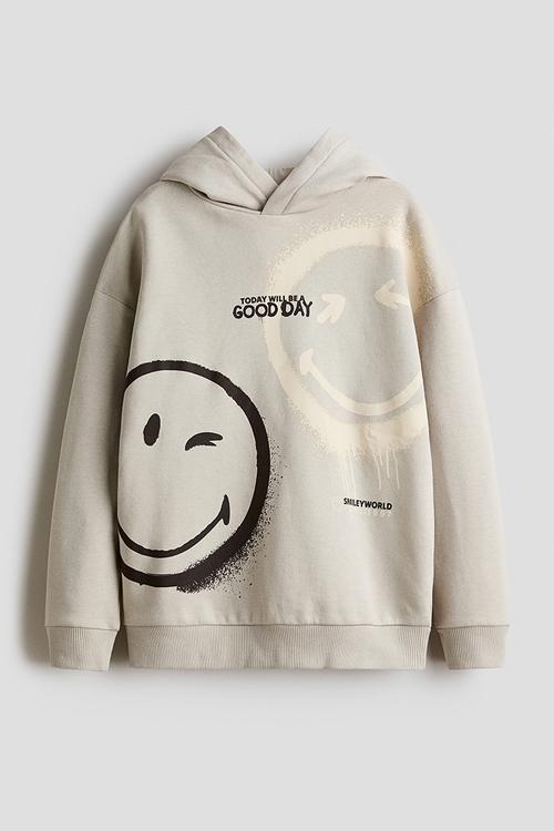 Print-motif hoodie - beige/smileyworld?