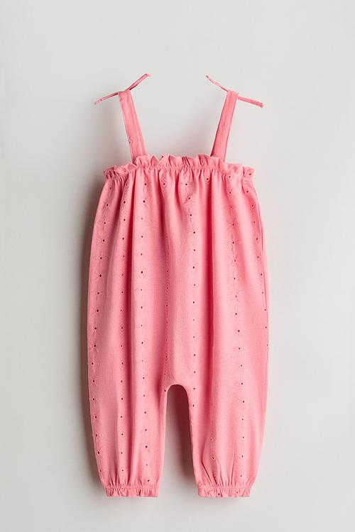 Cotton romper suit - hot pink
