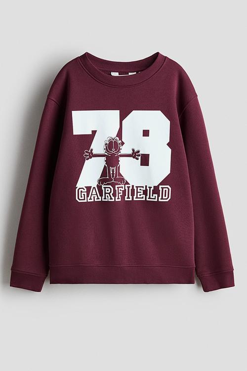 Printed sweatshirt - dark red/garfield