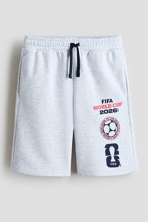Printed sweatshorts - grey marl/fifa world cup 2026?