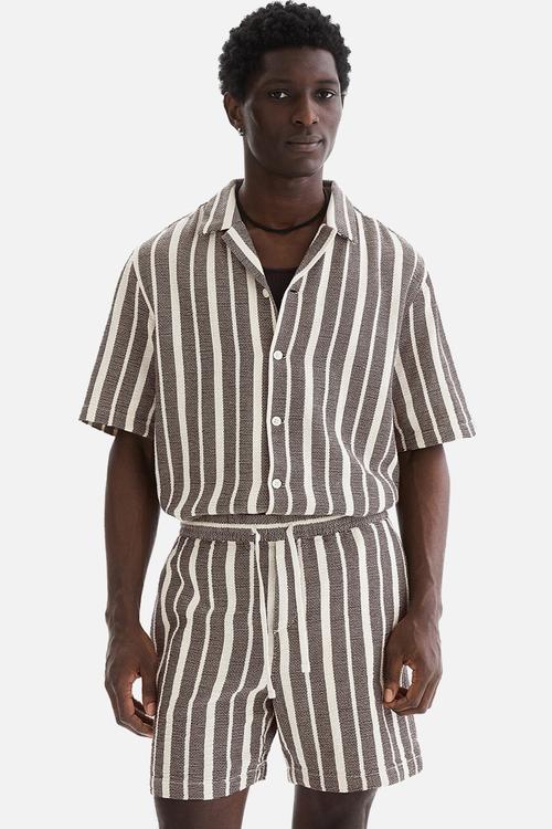 Regular fit shorts - brown/striped
