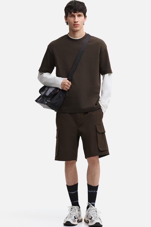 Regular fit cargo shorts - brown