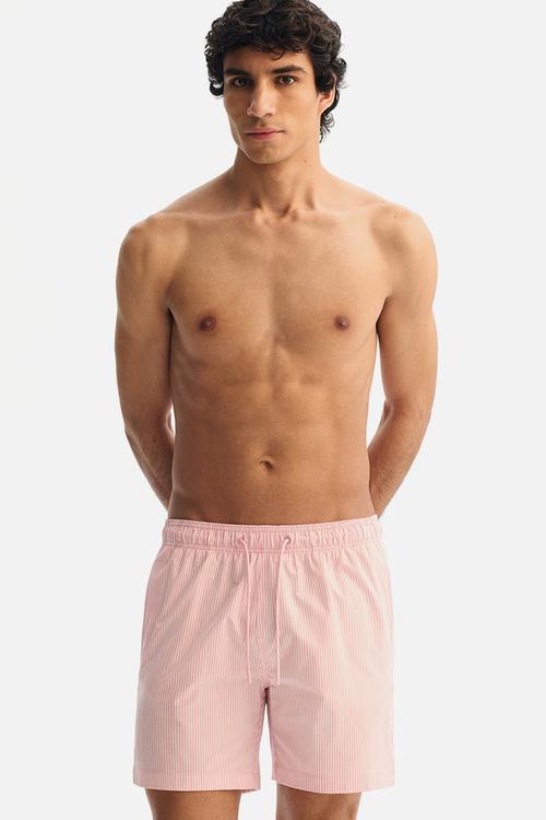 Seersucker swim shorts - pink/striped