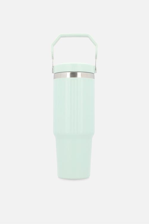 Mint Stainless Steel Rib Design Drinking Flask with Handle