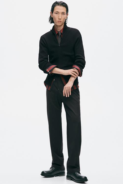 H&M Atelier:  Regular fit tailored wool-blend trousers - black