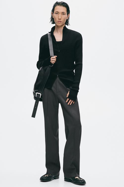 H&M Atelier:  Slim fit zip-through cardigan - black
