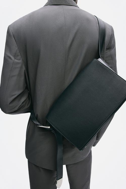 Leather crossbody bag - black