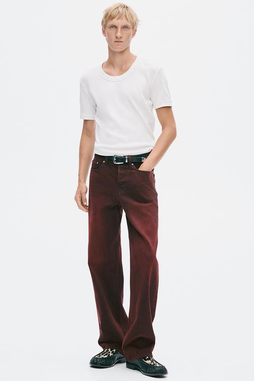 H&M Atelier:  Slim fit waffled cotton t-shirt - white
