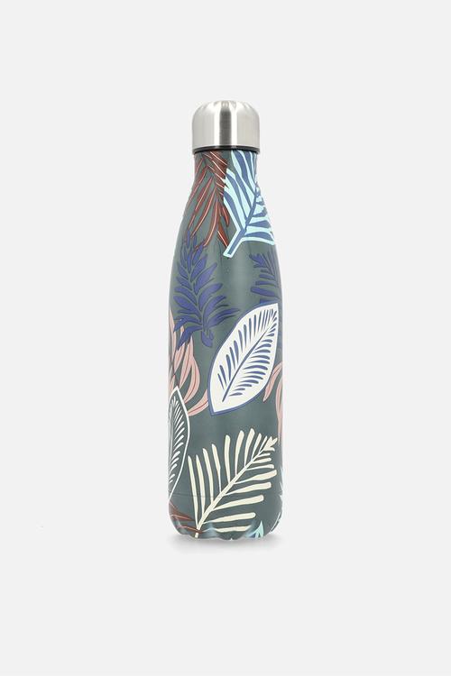 Navy Blue Floral Stainless Steel Vacuum Flask Bottle 500ml