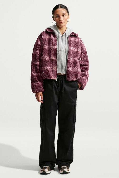 W Nk Street Aop Sherpa Jkt - Mysticdates/White