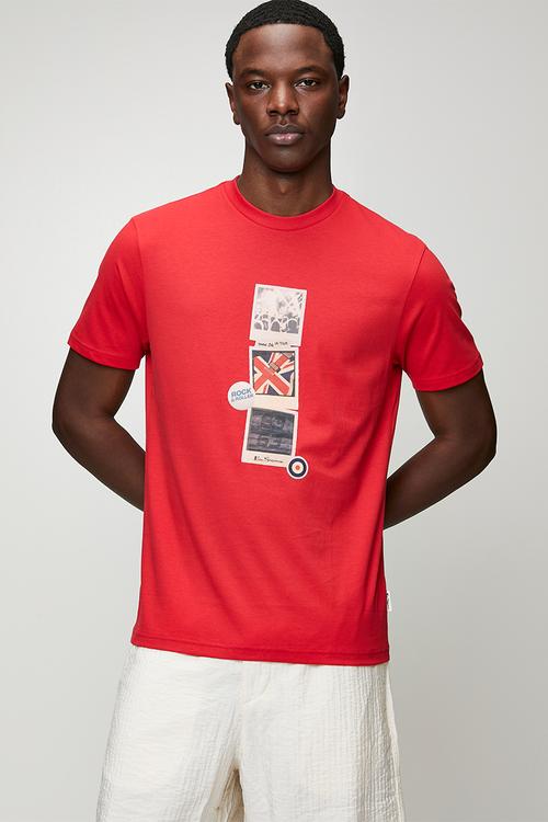 Brit Pop Throwback Tee Shirt - Red