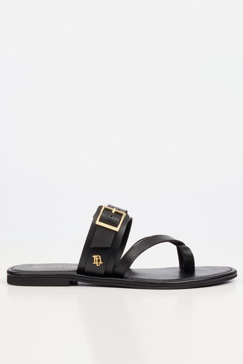 Ariana 1 Leather Toe Post Sandal - Black