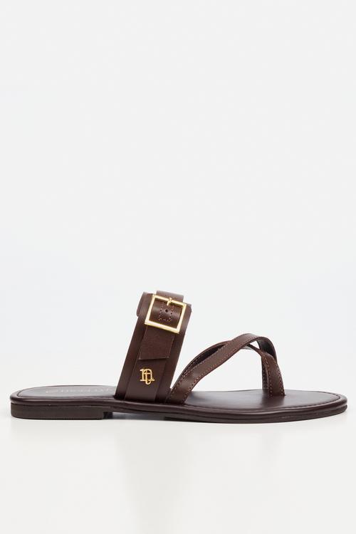 Ariana 1 Leather Toe Post Sandal - Chocolate