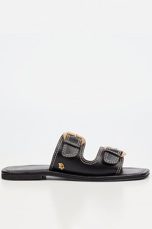 Toledo 1 Leather Slide Sandal - Black