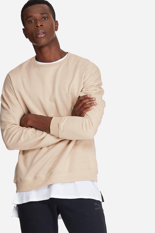 Oversized drop shoulder pullover crew sweat