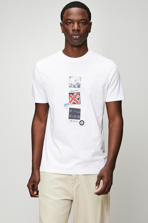 Brit Pop Throwback Tee Shirt - White