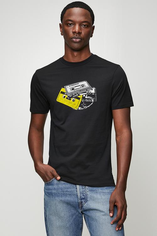 Cassette Stack Tee Shirt - Black