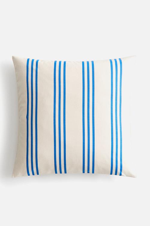 Outdoor cushion cover - blue/striped