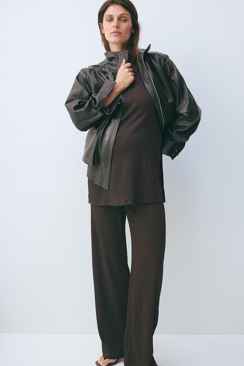 Mama 2-piece textured jersey set - dark brown