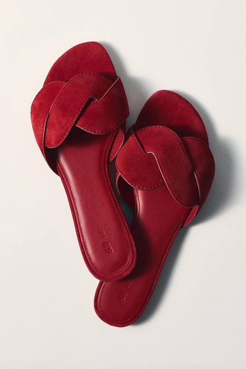 Leather sandals - red