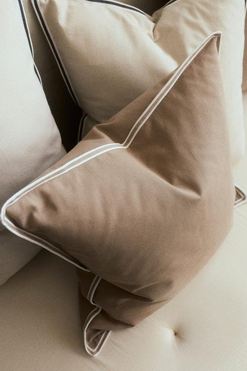 Cotton canvas cushion cover - beige