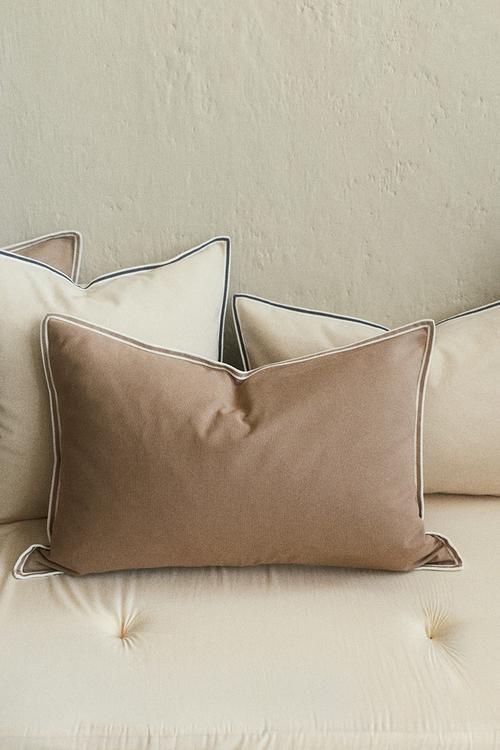Cotton canvas cushion cover - beige