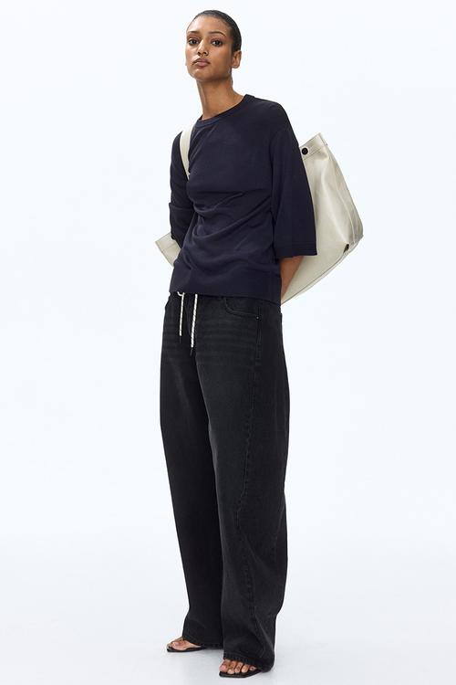 Fine-knit top - dark blue