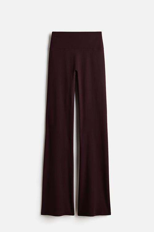 Flared yoga leggings with softmove™ - chocolate plum