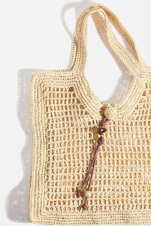 Straw tote bag - beige