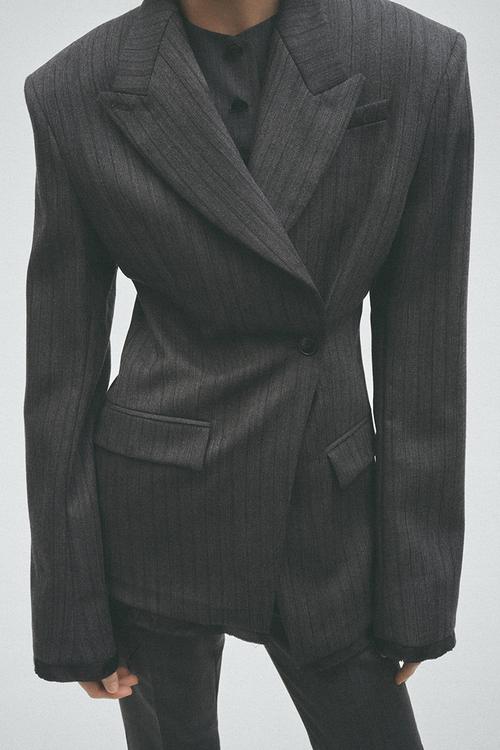 H&M Studio:  Single-breasted wool blazer - dark grey marl