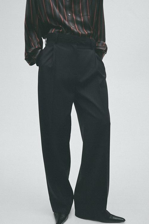 H&M Studio:  Tailored wool-blend trousers - black