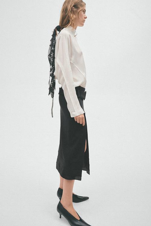 H&M Studio:  Belted wool skirt - black