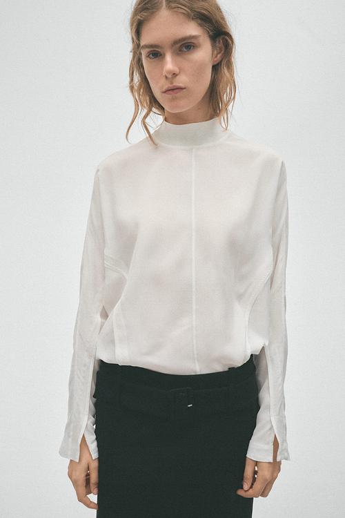 H&M Studio:  Batwing-sleeved viscose top - ivory