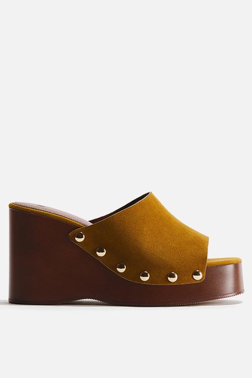 Wedge-heeled sandals - mustard yellow