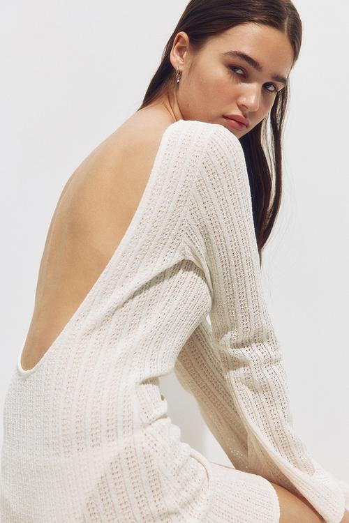 Boat-neck beach dress - white