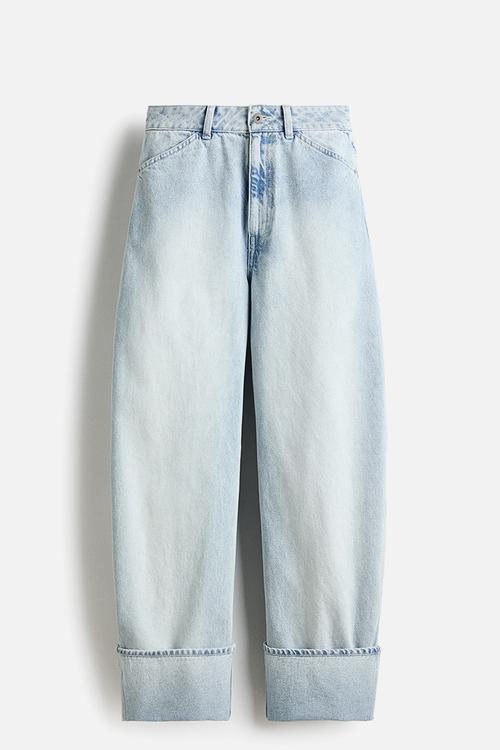 Barrel leg regular waist jeans - pale denim blue
