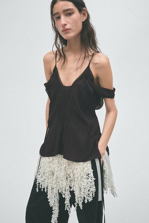 H&M Studio:  Layered cold shoulder top - black