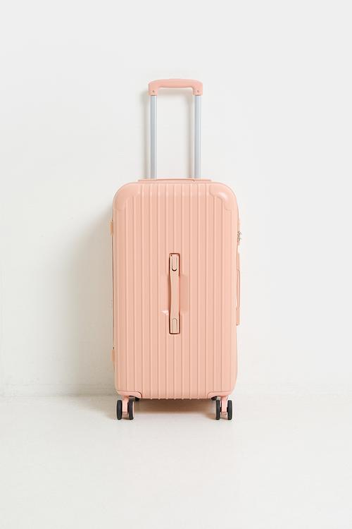 Ribbed trolley bag - powder pink