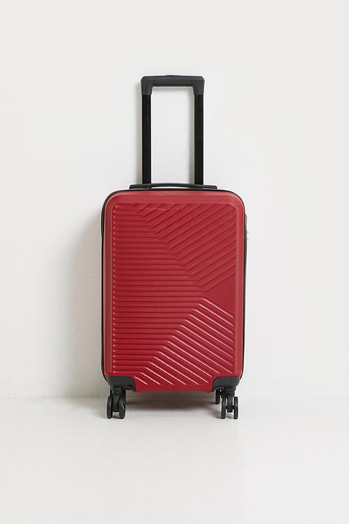 Groove pattern trolley bag - ruby red