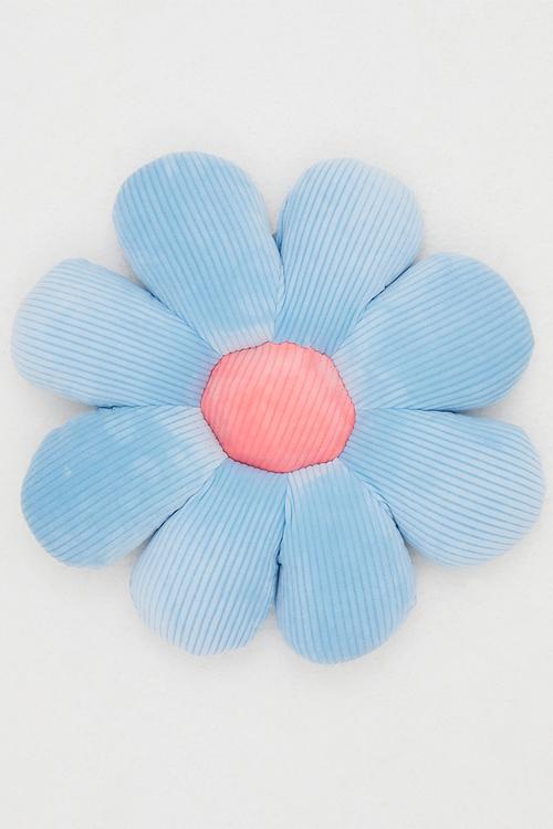 Supersoft mochi minky daisy cushion - blue/pink