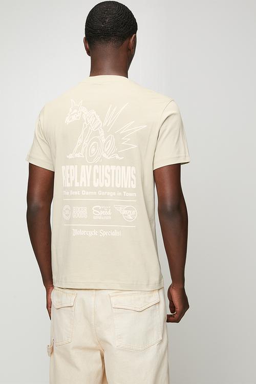 Miami Print T-Shirt - Bone