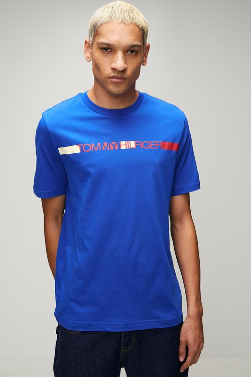 BRAND LOVE  STRIPE TEE - Regal Blue